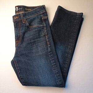 Mens 7 For All Mankind Denim Jeans Size 30 Slimmy Medium Dark Wash 100% Cotton